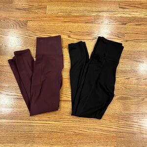 Athleta | Salutation Stash Leggings/Tights - bundle of 2! Purple & Black XS EUC